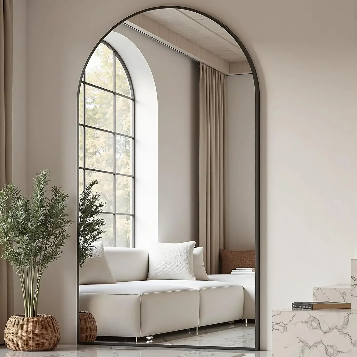 Arch Mirror Leaning - Arched Full Length Floor Mirror 76x34