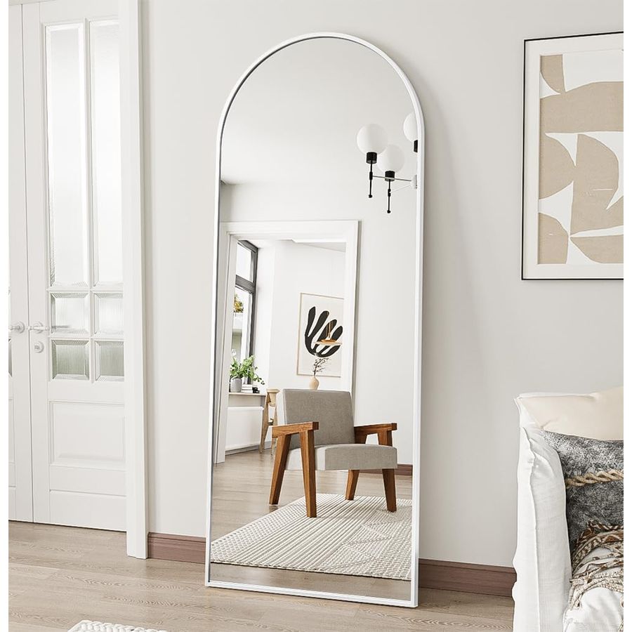 Arch Mirror Leaning - Floor Full Length Mirror, 56x20 Arched