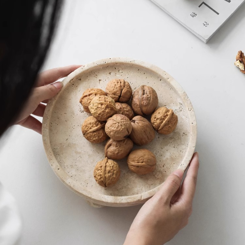 Retro Natural Marble Tray Deco - Travertine Tray Oval のレビューと価格