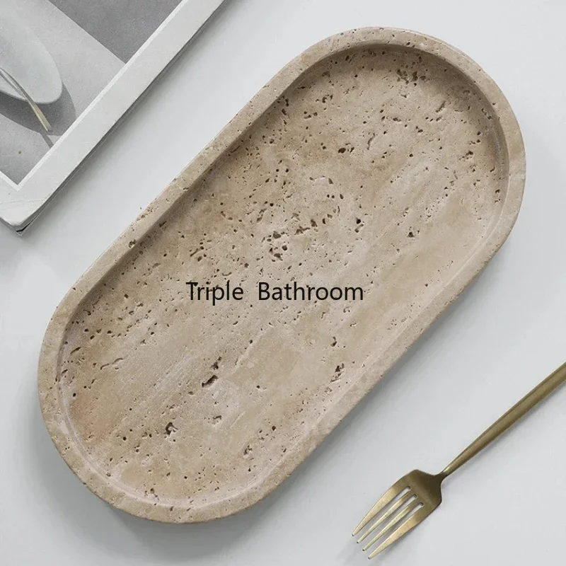 Natural Cave Stone Bathroom Su - Travertine Tray Oval のレビューと価格