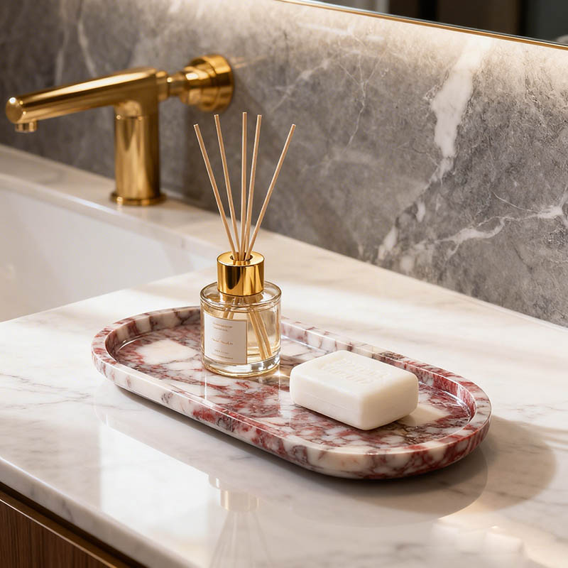 Natural Marble Tray Oval Stone - Travertine Tray Oval のレビューと価格
