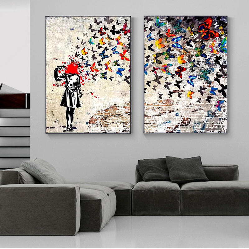 Banksy Butterfly Girl Poster a - Interior Design House のレビューと価格
