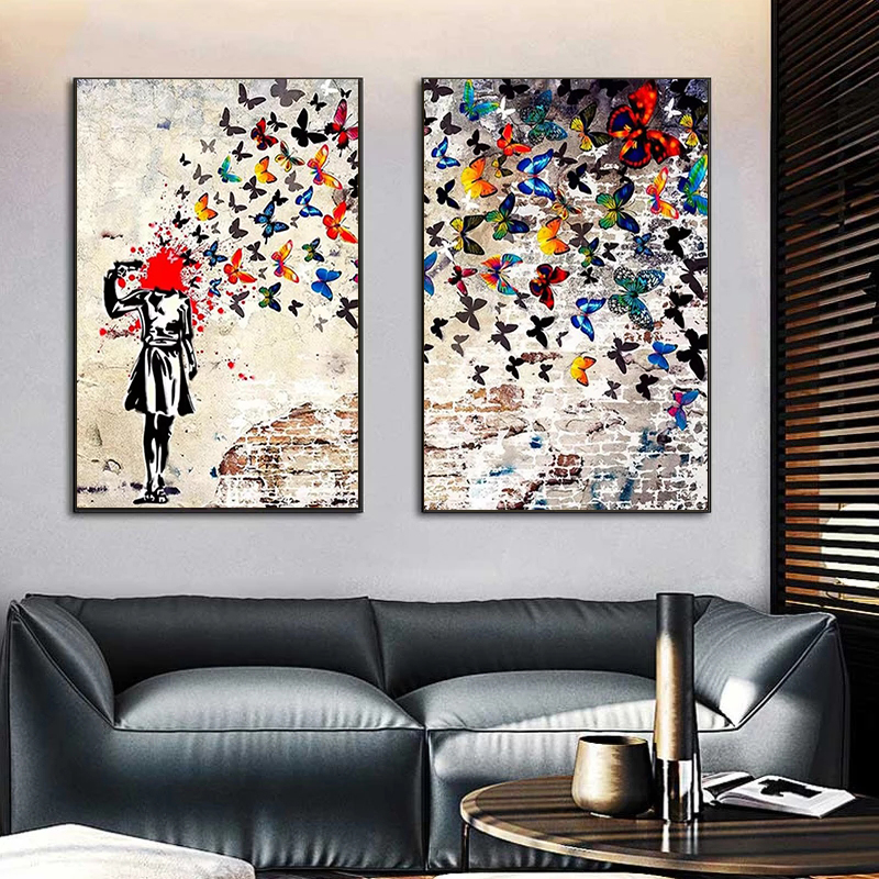 Banksy Butterfly Girl Poster a - Interior Design House のレビューと価格
