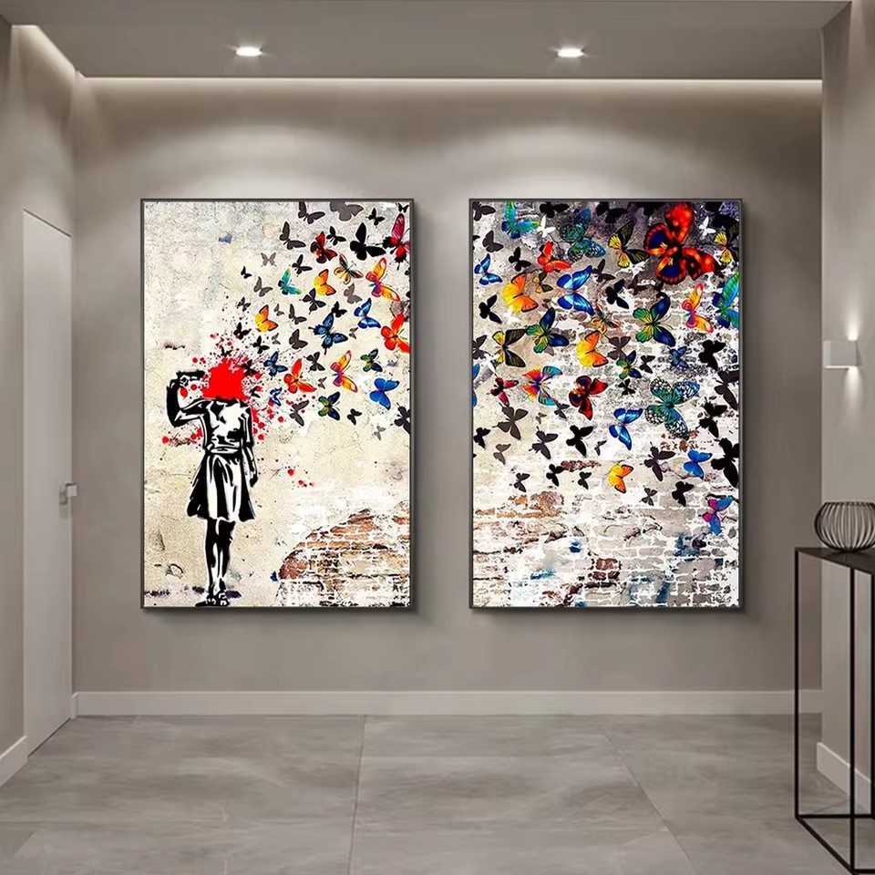 Banksy Butterfly Girl Poster a - Interior Design House のレビューと価格