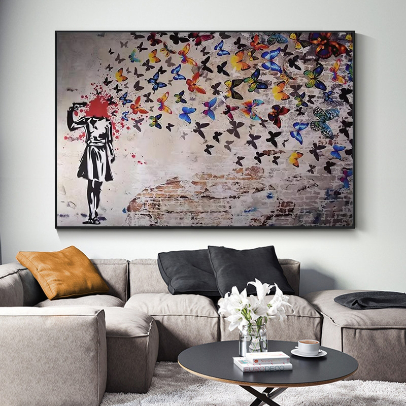 Banksy Butterfly Girl Poster a - Interior Design House のレビューと価格