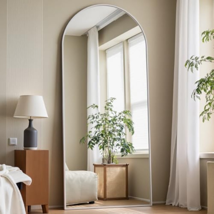 Arched White Full Length Mirro - Arch Mirror Leaning のレビューと価格