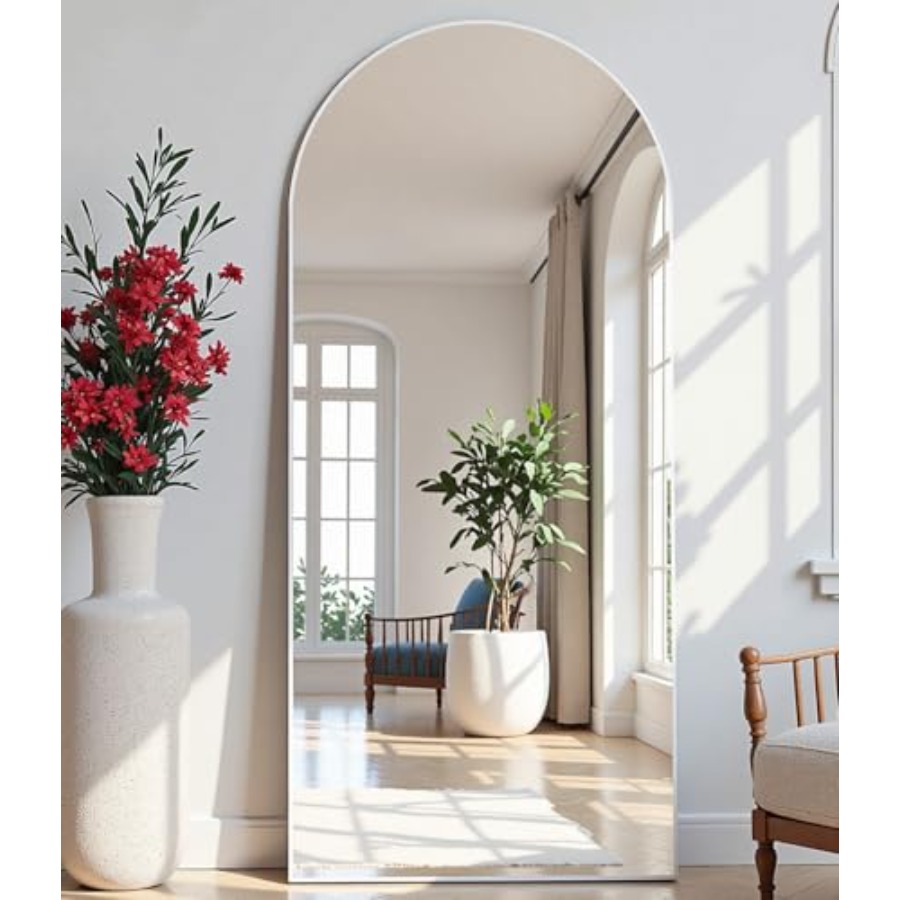Arched White Full Length Mirro - Arch Mirror Leaning のレビューと価格