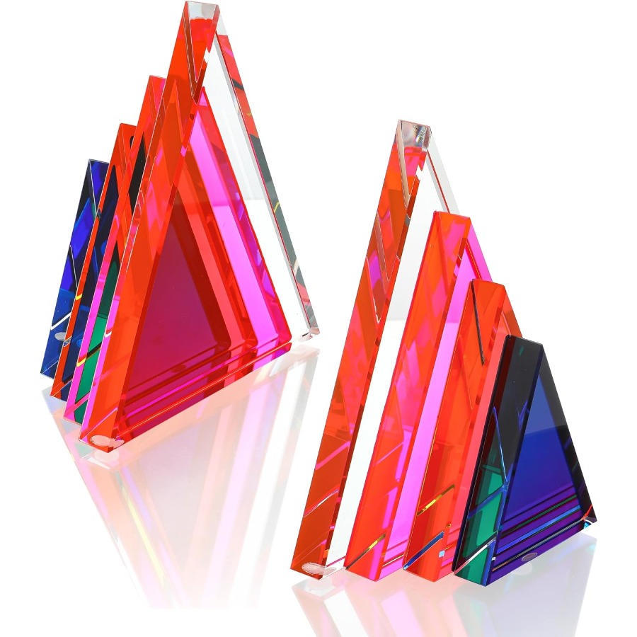1Pair 3Lbs Crystal Bookends fo - Geometric Shelf Triangle のレビューと価格