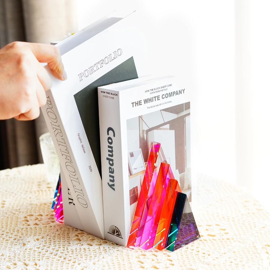 1Pair 3Lbs Crystal Bookends fo - Geometric Shelf Triangle のレビューと価格