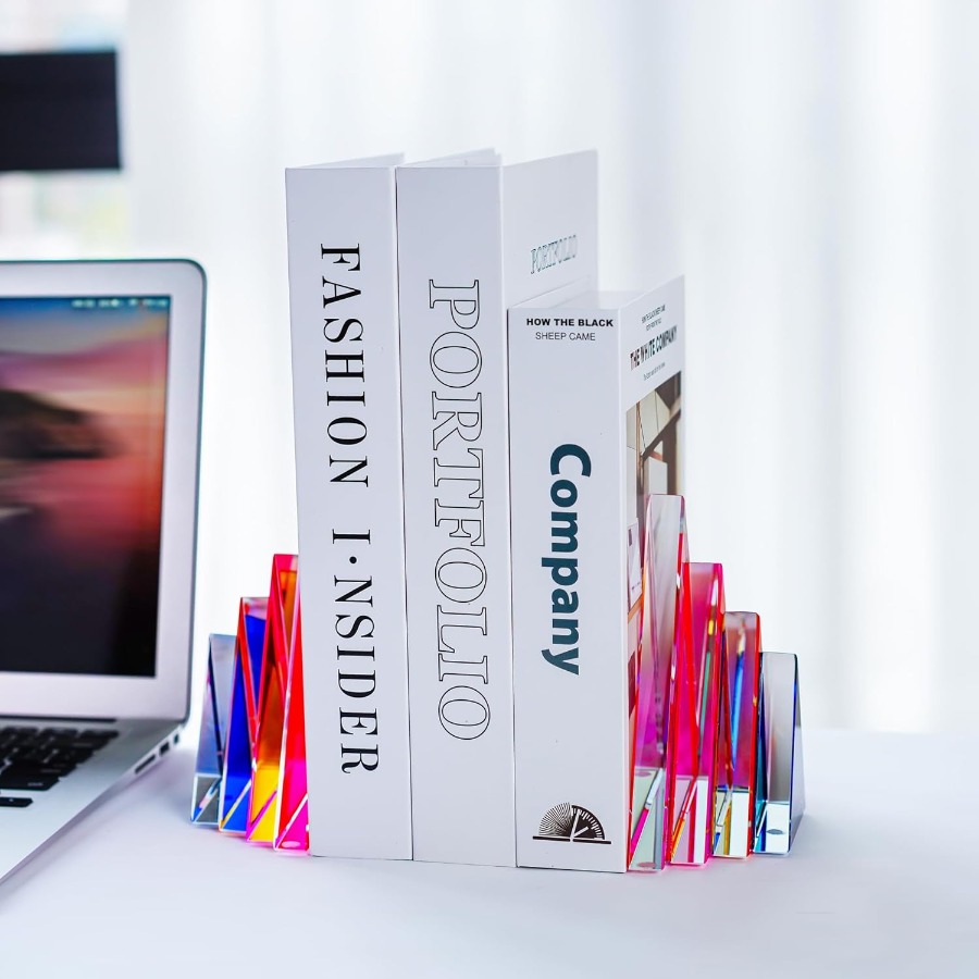 1Pair 3Lbs Crystal Bookends fo - Geometric Shelf Triangle のレビューと価格