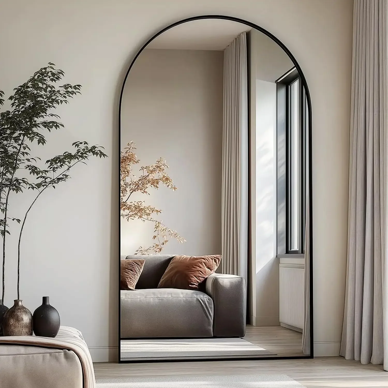 Arched Full Length Floor Mirro - Arch Mirror Leaning のレビューと価格