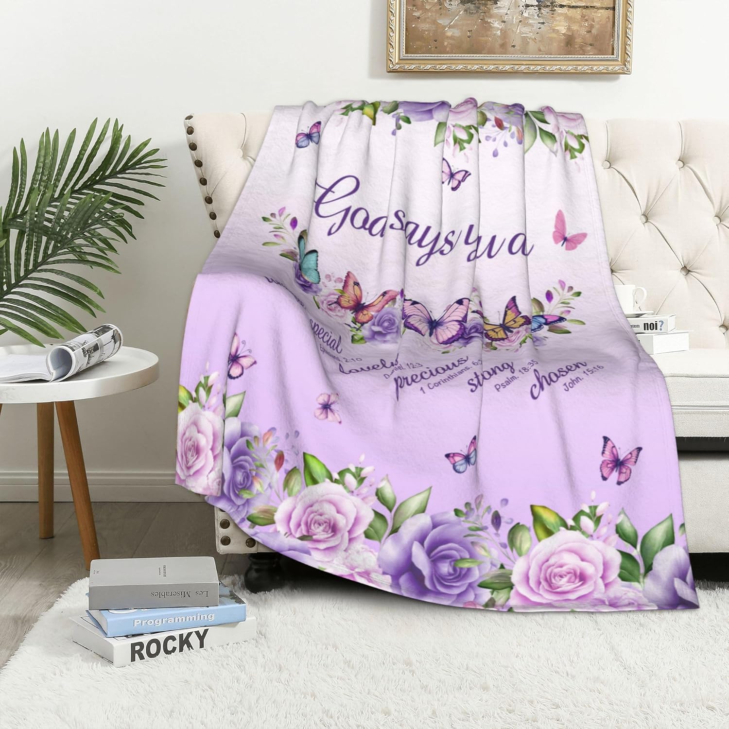Purple Roses Butterflies Faith - Interior Design Warm のレビューと価格