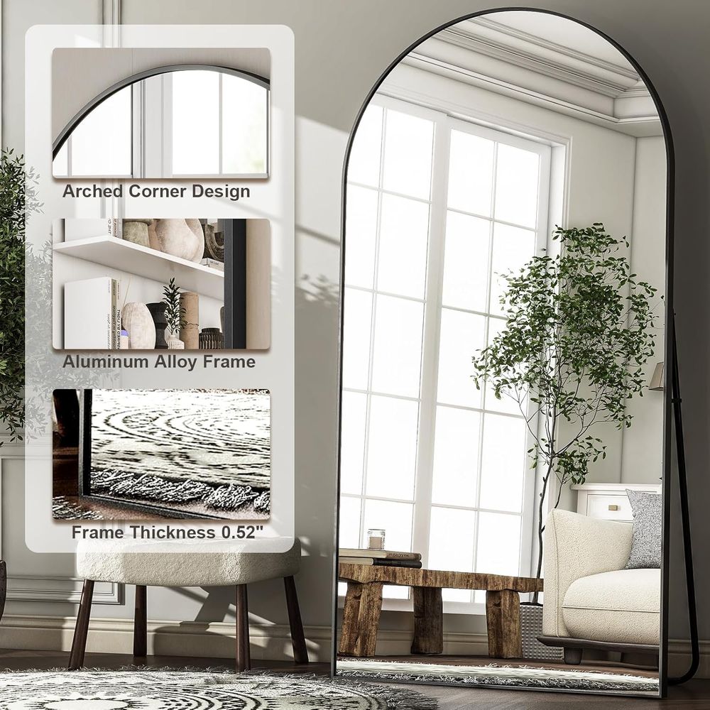 Large 76x46 Arch Floor Mirror  - Arch Mirror Leaning のレビューと価格