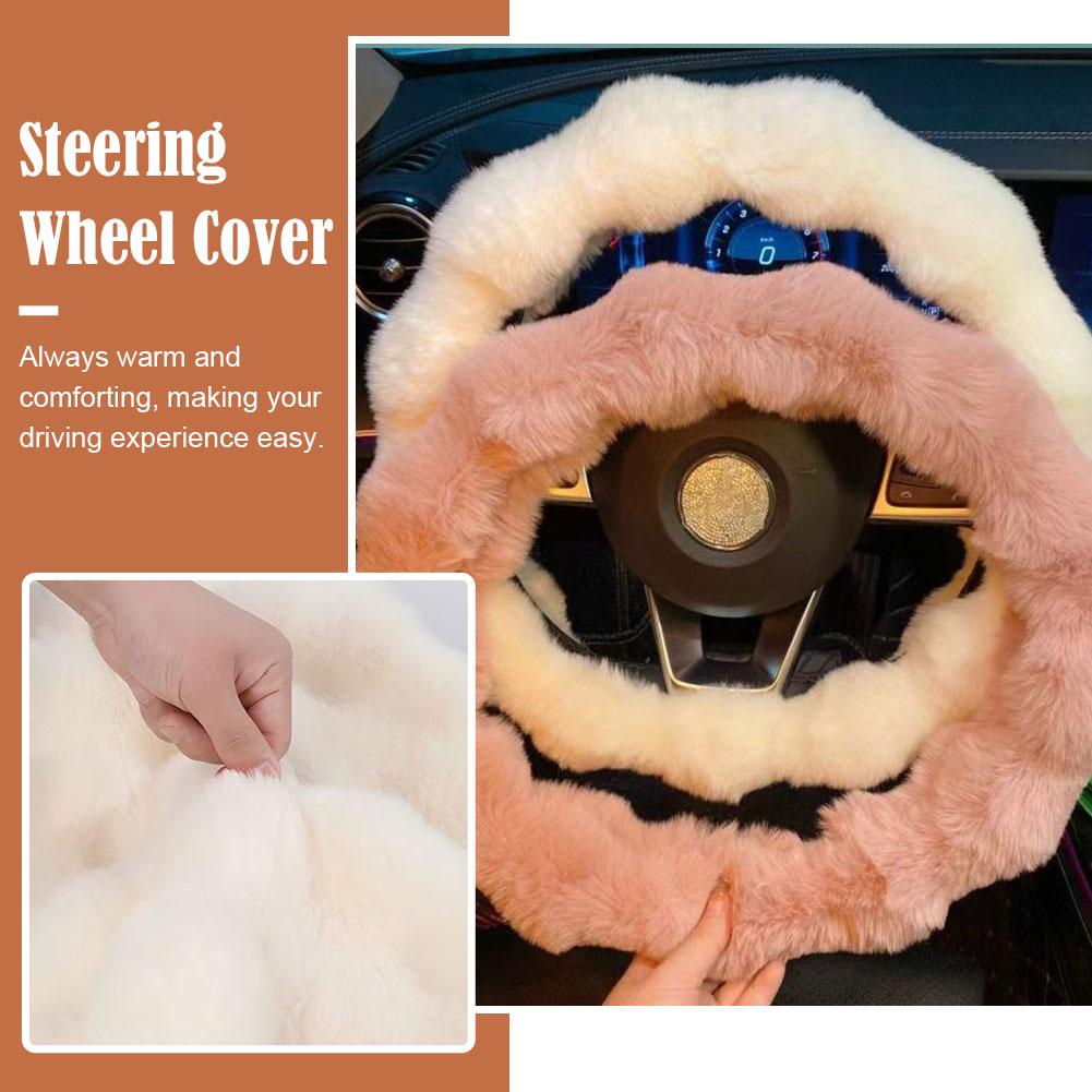 Fluffy Car Steering Wheel Cove - Interior Design Warm のレビューと価格
