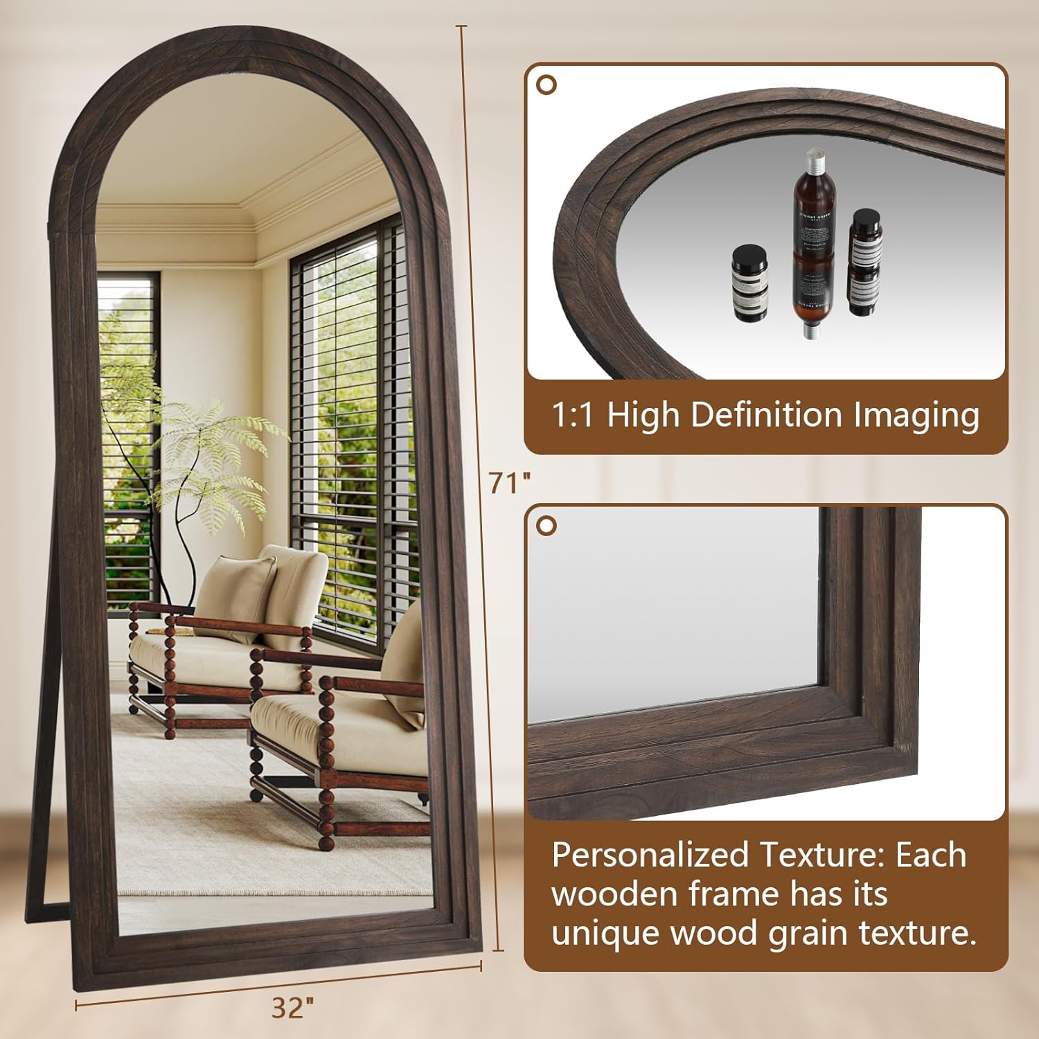 Arched Full Length Mirror Soli - Arch Mirror Leaning のレビューと価格