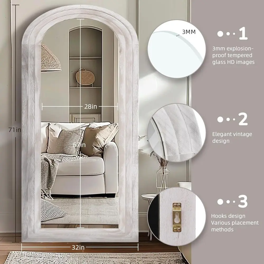 Arched ull Length Mirror with  - Arch Mirror Leaning のレビューと価格