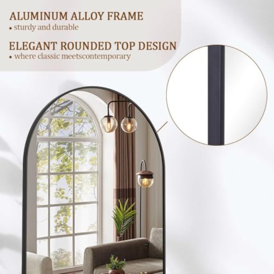 21x56 inch Arched Full Length  - Arch Mirror Leaning のレビューと価格