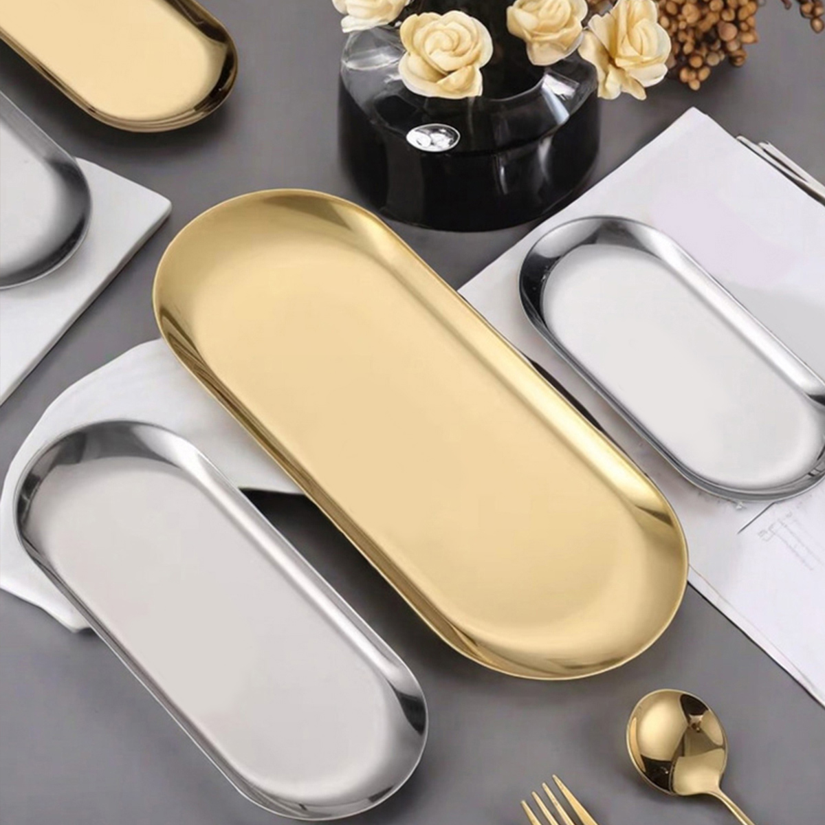 WORTHBUY Nordic Style Oval Ser - Travertine Tray Oval のレビューと価格
