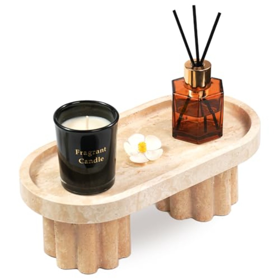 Travertine Marble Perfume Tray - Travertine Tray Oval のレビューと価格