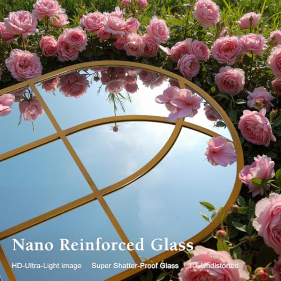 Arched Window Pane Wall Mirror - Arch Mirror Leaning のレビューと価格