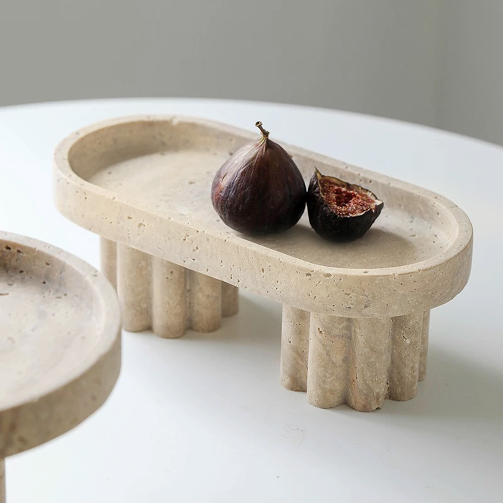 Natural travertine oval tray,  - Travertine Tray Oval のレビューと価格