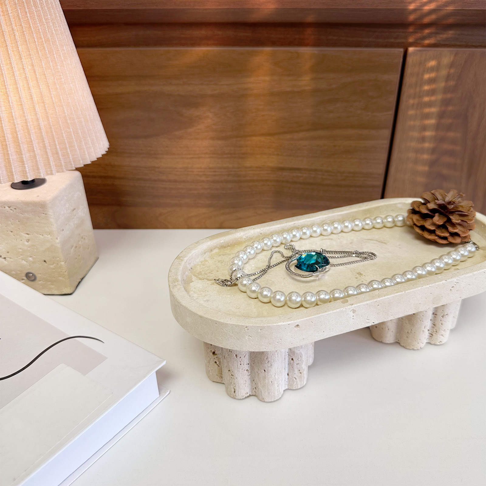 Natural travertine oval tray,  - Travertine Tray Oval のレビューと価格
