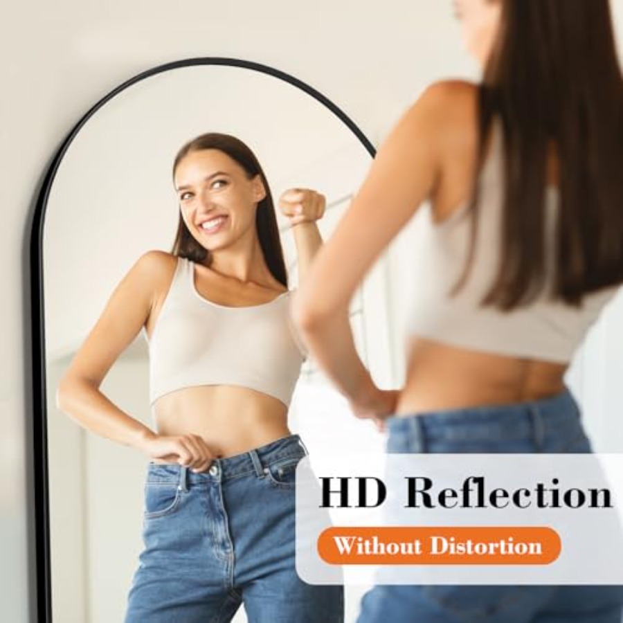 Black Arched Full Length Mirro - Arch Mirror Leaning のレビューと価格