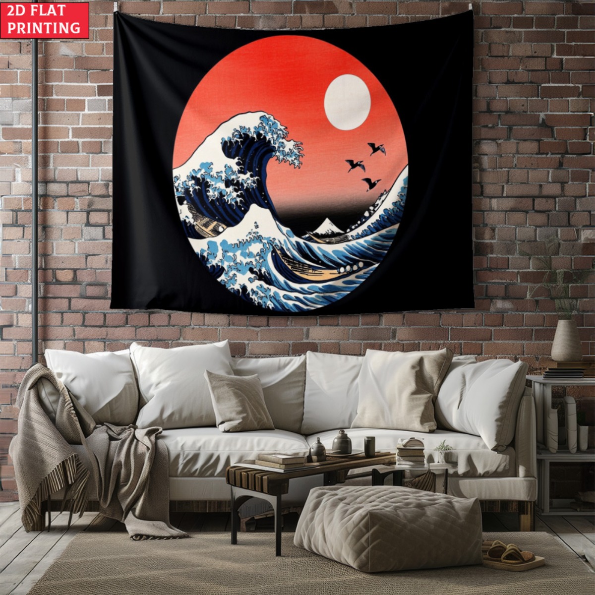 unframed Japanese Wave Sunset  - Interior Design Zen Style のレビューと価格