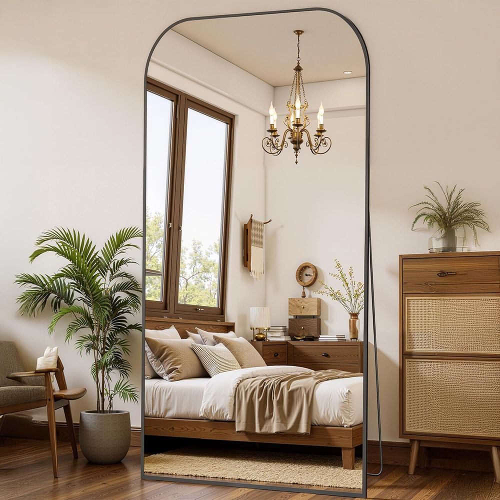 ull Length Mirror with Stand 7 - Arch Mirror Leaning のレビューと価格