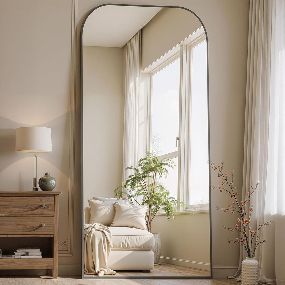 ull Length Mirror with Stand 7 - Arch Mirror Leaning のレビューと価格